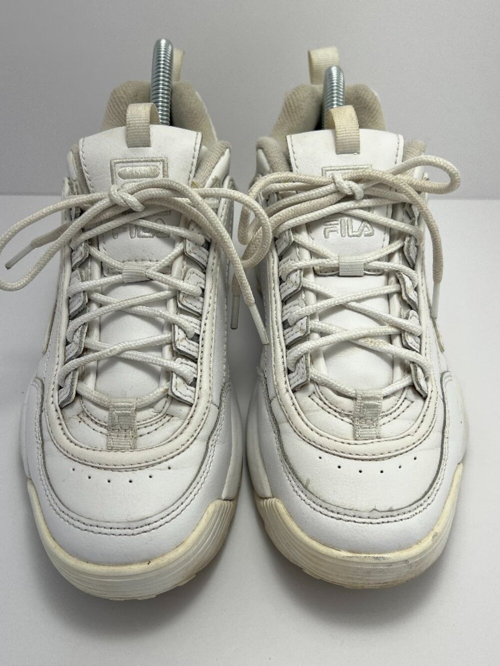 Fila Disruptor II White Platform Sneakers Size 8 Women